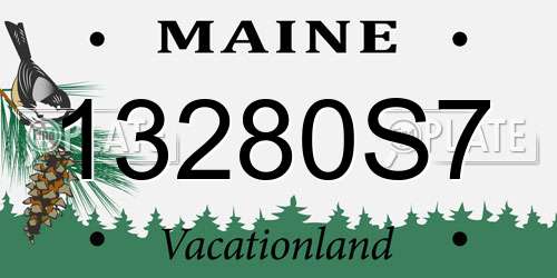13280S7 Maine License Plate