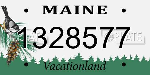 1328577 Maine License Plate