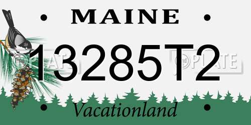13285T2 Maine License Plate