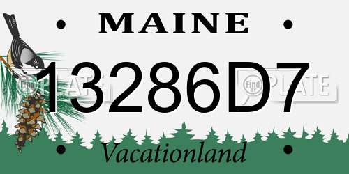 13286D7 Maine License Plate