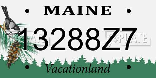 13288Z7 Maine License Plate