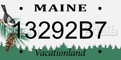 13292B7 Maine License Plate