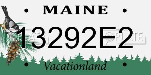 13292E2 Maine License Plate