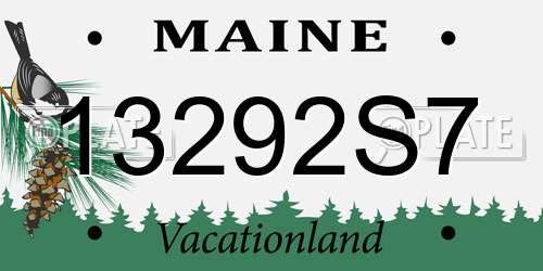13292S7 Maine License Plate