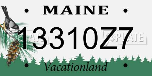 13310Z7 Maine License Plate
