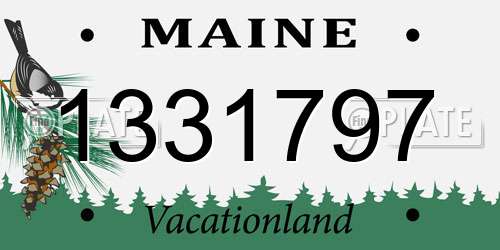 1331797 Maine License Plate