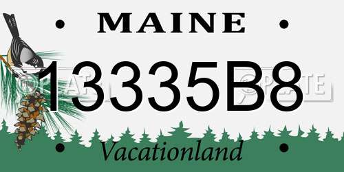 13335B8 Maine License Plate