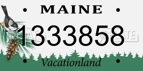 1333858 Maine License Plate