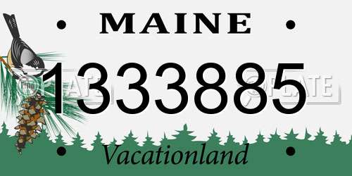 1333885 Maine License Plate