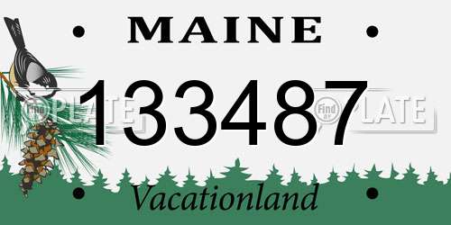 133487 Maine License Plate