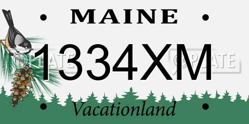 1334XM Maine License Plate