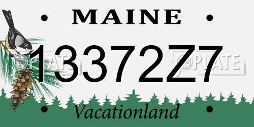 13372Z7 Maine License Plate