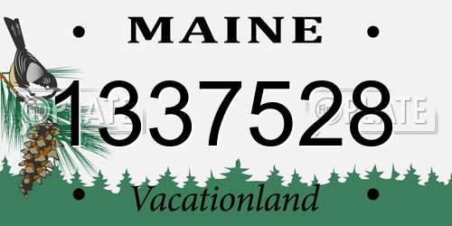 1337528 Maine License Plate