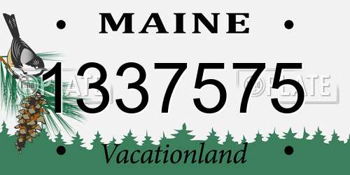 1337575 Maine License Plate