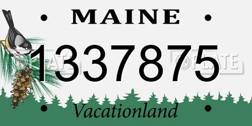 1337875 Maine License Plate