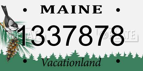 1337878 Maine License Plate