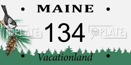 134 Maine License Plate