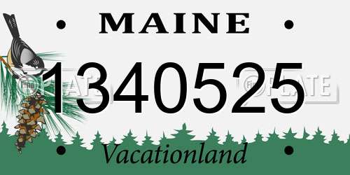 1340525 Maine License Plate