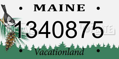 1340875 Maine License Plate
