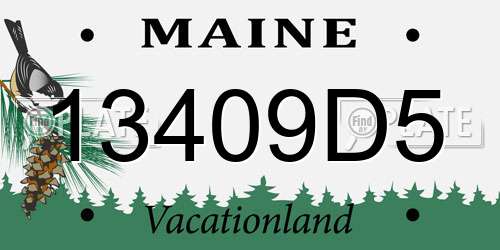 13409D5 Maine License Plate
