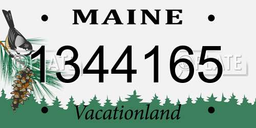 1344165 Maine License Plate