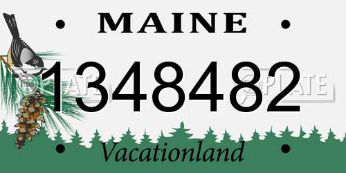 1348482 Maine License Plate