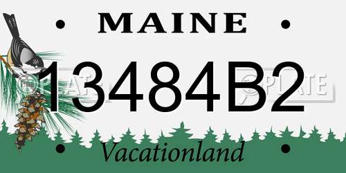 13484B2 Maine License Plate