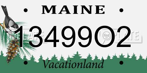 13499O2 Maine License Plate