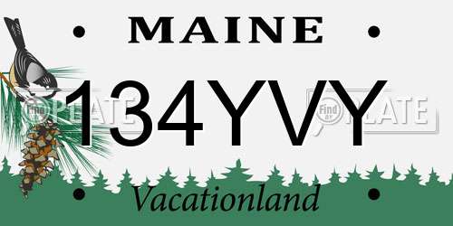 134YVY Maine License Plate