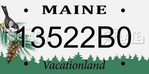 13522B0 Maine License Plate