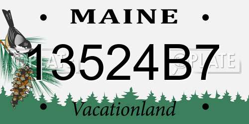 13524B7 Maine License Plate