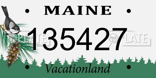 135427 Maine License Plate