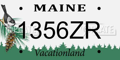 1356ZR Maine License Plate