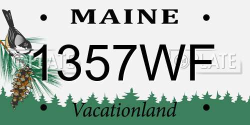 1357WF Maine License Plate