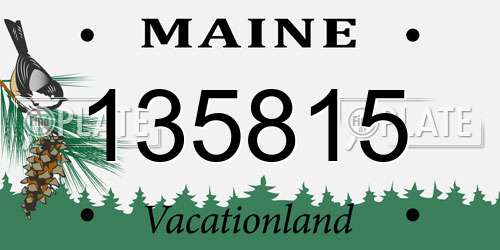 135815 Maine License Plate
