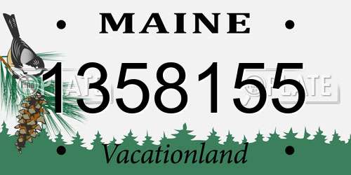 1358155 Maine License Plate