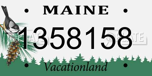 1358158 Maine License Plate