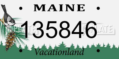135846 Maine License Plate