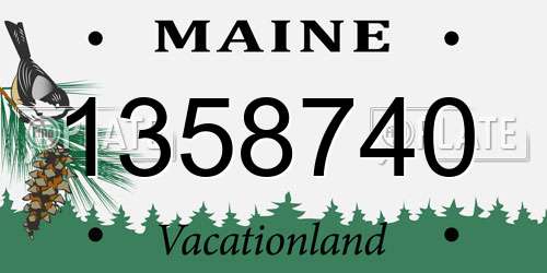 1358740 Maine License Plate