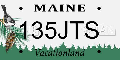 135JTS Maine License Plate