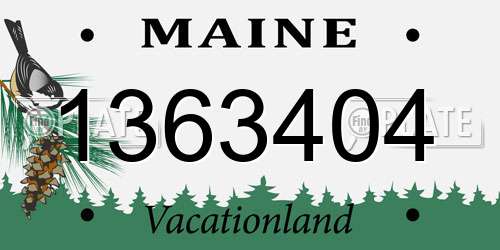 1363404 Maine License Plate