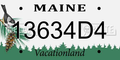13634D4 Maine License Plate