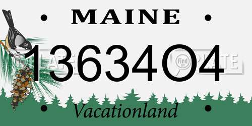13634O4 Maine License Plate