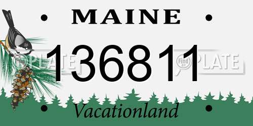 136811 Maine License Plate