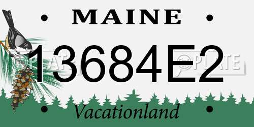 13684E2 Maine License Plate