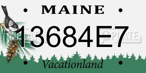 13684E7 Maine License Plate