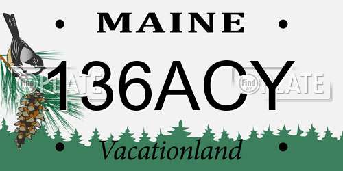 136ACY Maine License Plate
