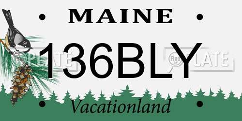 136BLY Maine License Plate