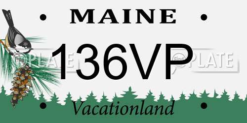 136VP Maine License Plate