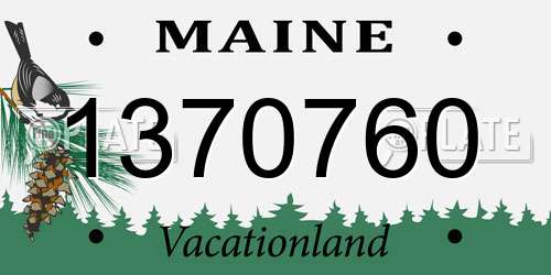 1370760 Maine License Plate